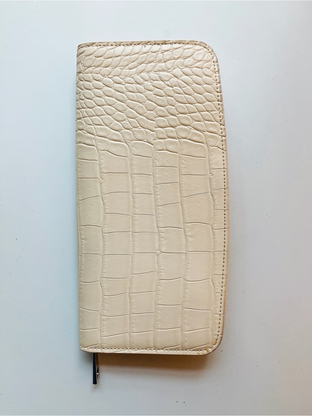 A New Day Target Croc-Embossed Zip Around Wallet Ivory Cream